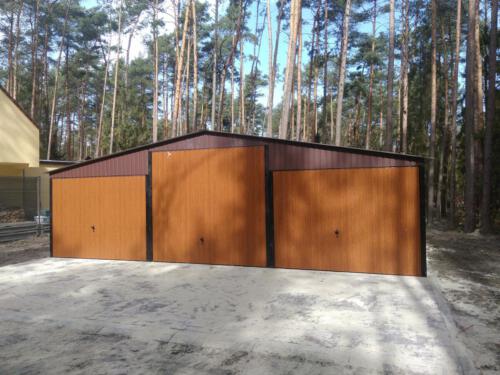 garaż trójstanowiskowy drewnopodobny 6,5m x 9 m