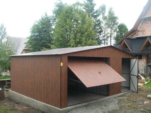 garaż blaszany 4m x 6m dach dwuspadowy 