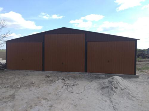 garaż blaszany 3 pojazdy 6,5m x 9m 
