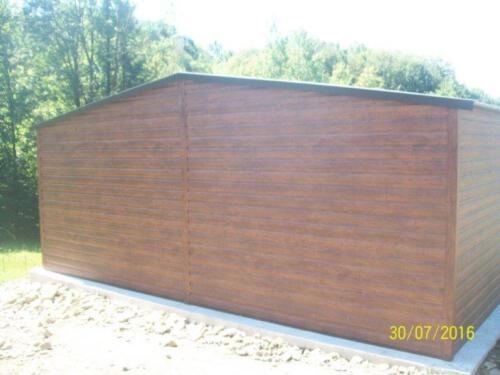 Garaż drewnopodobny dach dwu spadowy 6 m x 6 m małopolskie