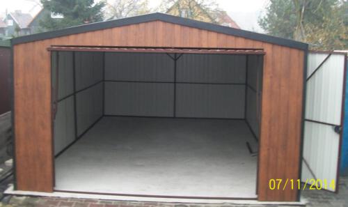 garaż blaszany 4m x 6m dach dwuspadowy 