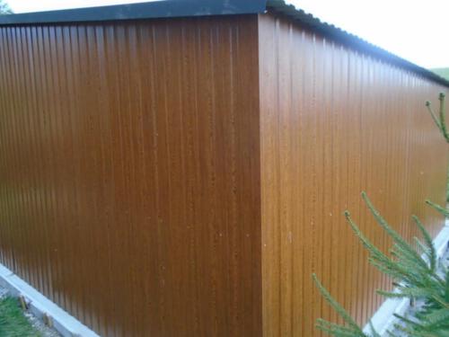 Garaż drewnopodobny dach dwu spadowy 6 m x 6 m śląskie