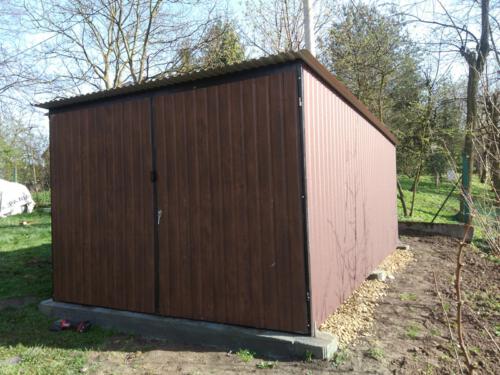Garaż blaszany 3 x 5 m brama otwierana na boki śląskie