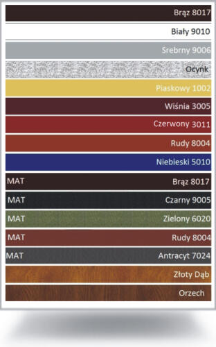 garaże blaszane dostępne w kolorach